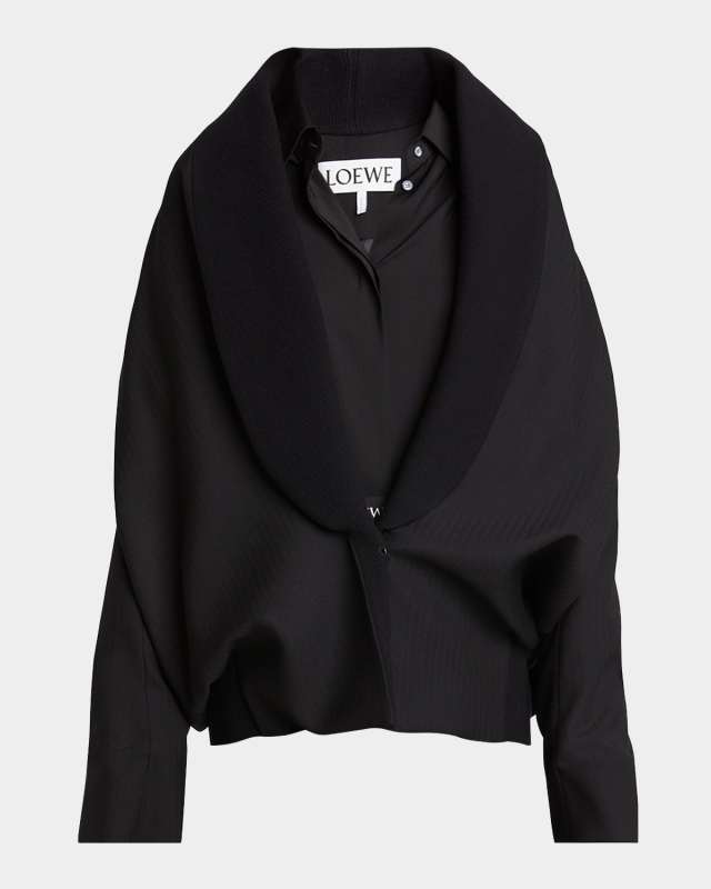 Layered Bomber Jacket with Logo Detail